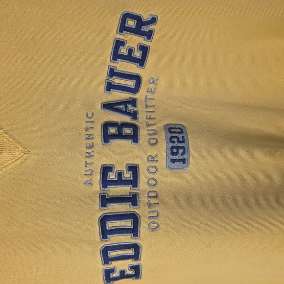 Eddie Bauer Men's Mustard Crewneck Sweater - Picture 2 of 7